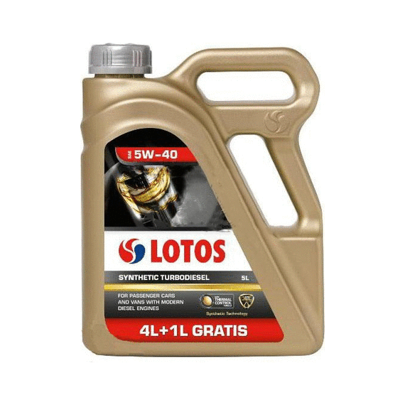 МАСЛА ЕВРОПЕЙСКОГО КАЧЕСТВА LOTOS SYNTHETIC TURBODIESEL SAE 5W40 4+1 5L