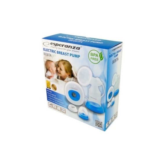 BREAST PUMP ELECTRIC ESPERANZA BEBITA ECM001B, PRESSURE: 0.32 BAR, 2 WORKING MODES: STIMULATION AND SUCTION, 9 SUCTION LEVELS, 5 STIMULATION LEVELS, B