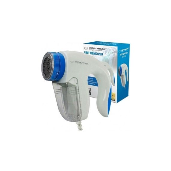 LINT REMOVER ESPERANZA PAPPUS ECS006 WHITE-BLUE;  3 BLADES FOR QUICK LINT REMOVING; SIZE: 16 CM * 13 CM * 6 CM; POWER: MAINS; 220 V ~ 50/60 HZ,  4 W