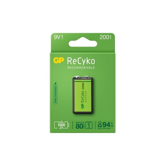 GP RECYCO 20R8H-EB1 200MAH 9V