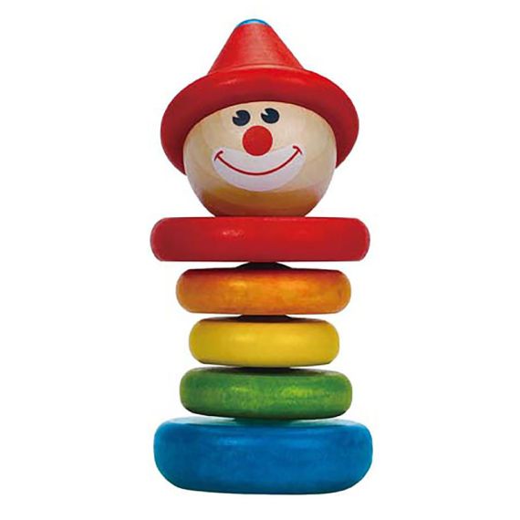 HAPE E0010A  ДЕРЕВЯННАЯ ИГРУШКА-ПИРАМИДКА КЛОУН «FUNNY CLOWN» ДИСПЛЕЙ 6 ШТ