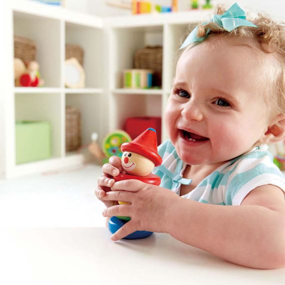 HAPE E0010A  ДЕРЕВЯННАЯ ИГРУШКА-ПИРАМИДКА КЛОУН «FUNNY CLOWN» ДИСПЛЕЙ 6 ШТ