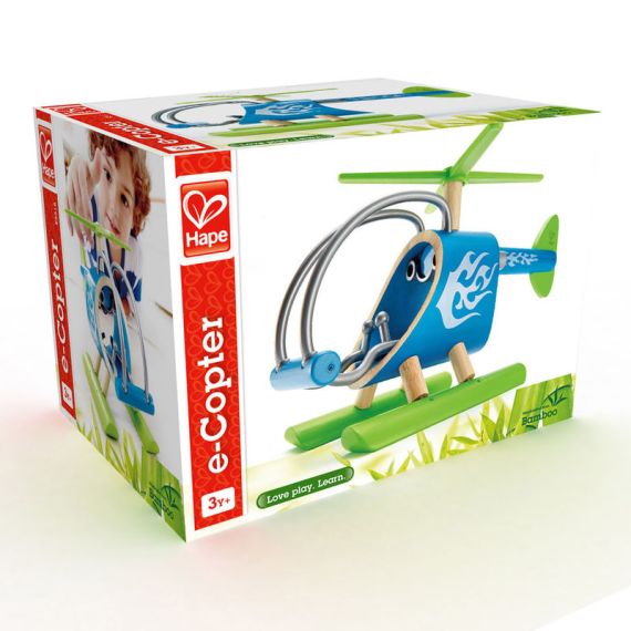 HAPE E5518А ДЕРЕВЯННАЯ ИГРУШКА. ВЕРТОЛЕТ "E-COPTER"