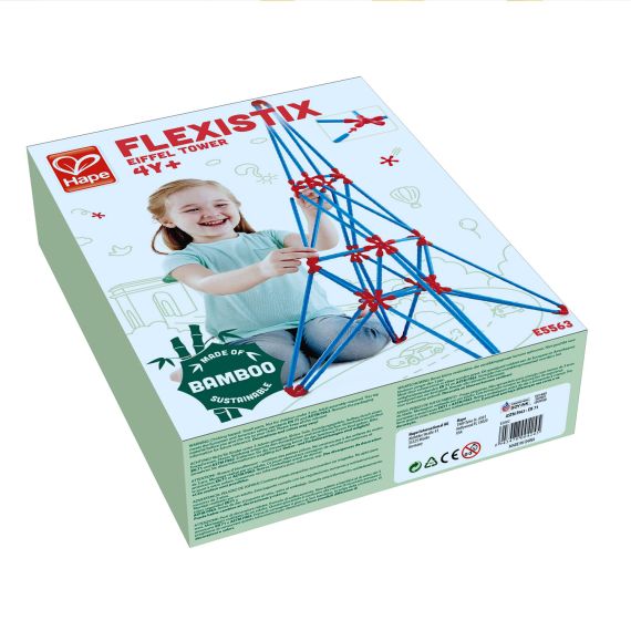 HAPE E5563A ДЕРЕВЯННАЯ ИГРУШКА FLEXISTIX - СТРОИТЕЛЬНЫЙ КОМПЛЕКТ. КОНСТРУКТОР: ЭЙФЕЛЕВА БАШНЯ
