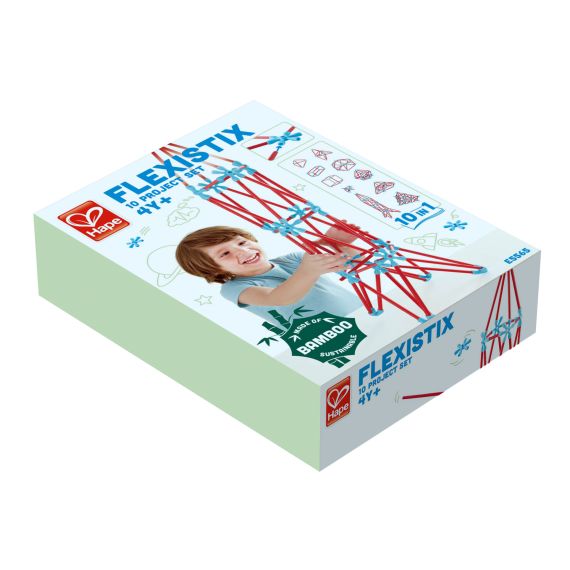 HAPE E5565A  ДЕРЕВЯННАЯ ИГРУШКА FLEXISTIX - СТРОИТЕЛЬНЫЙ КОМПЛЕКТ. КОНСТРУКТОР: НАБОР ДЛЯ ТВОРЧЕСТВА