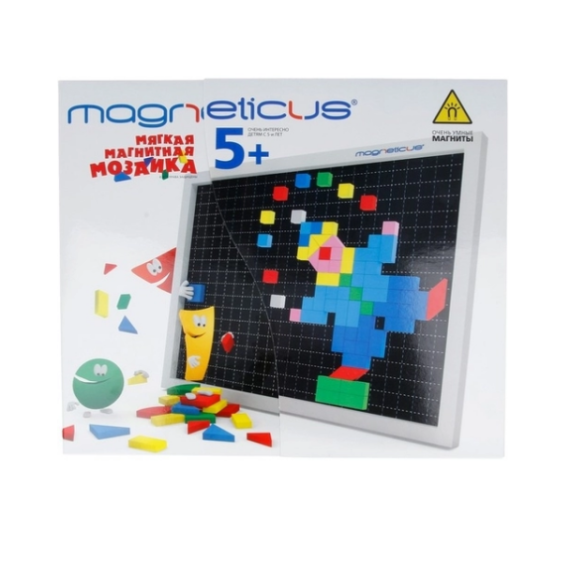 MAGNETICUS MM-220 РАЗВИВАЮЩИЙ НАБОР / КОНСТРУКТОР МАГНИТНАЯ МОЗАИКА 7 ЦВЕТОВ, ЛИСТОК С ПРИМЕРАМИ