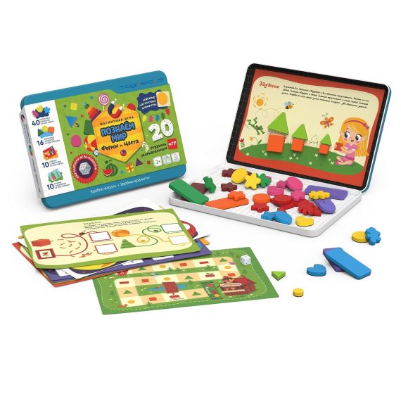 MAGNETICUS POL-008  РАЗВИВАЮЩИЙ НАБОР / КОНСТРУКТОР. ИГРОВОЙ МАГНИТНЫЙ НАБОР “ФОРМЫ И ЦВЕТА”