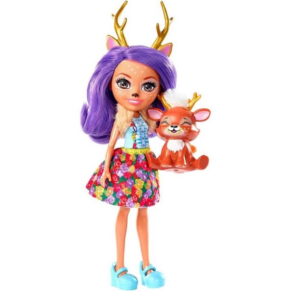 MATTEL ENCHANTIMALS FXM75 КУКЛА С ПИТОМЦЕМ ДАНЕССА ОЛЕНИЯ NEW, 15 СМ