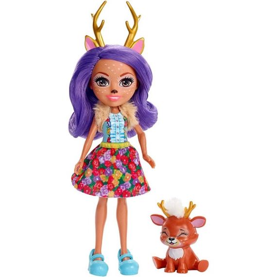 MATTEL ENCHANTIMALS FXM75 КУКЛА С ПИТОМЦЕМ ДАНЕССА ОЛЕНИЯ NEW, 15 СМ