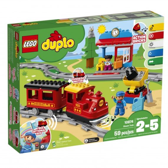 LEGO DUPLO 10874 "STEAM TRAIN"  ПОЕЗД НА ПАРОВОЙ ТЯГЕ