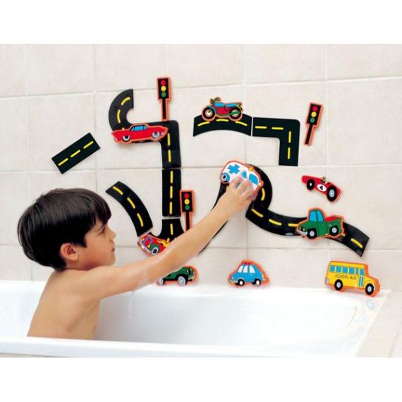 NORIEL 547024 EDUSHAPE НАБОР ИЗ 22 ФИГУРОК ДЛЯ ВАННОЙ MAGIC CREATIONS, "TRAFFIC RUN"