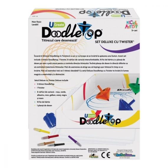 NORIEL INT_N0755 ВОЛЧОК, КОТОРЫЙ РИСУЕТ, СЕРИЯ МАЛЕНЬКИЙ ХУДОЖНИК DOODLETOP TWISTER DELUXE KIT