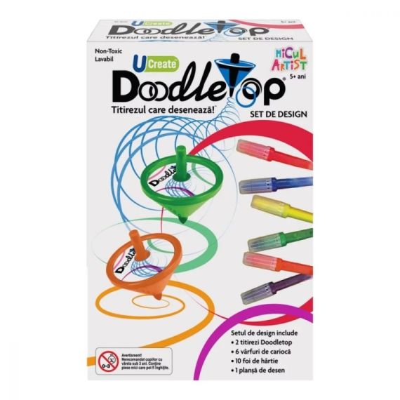 NORIEL INT_N0762 ВОЛЧОК, КОТОРЫЙ РИСУЕТ, DOODLETOP DESIGN KIT, МАЛЕНЬКИЙ ХУДОЖНИК