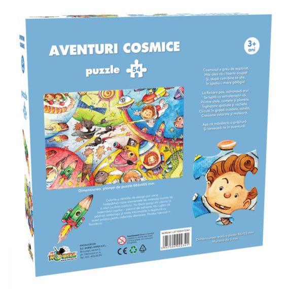 NORIEL NOR2341 ПАЗЛ “КОСМИЧЕСКИЕ ПРИКЛЮЧЕНИЯ”, 54 ЭЛЕМЕНТОВ