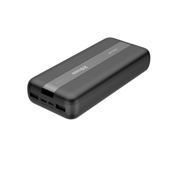 20000MAH POWERBANK - TELLUR PBC203  2XUSB+TYPE-C+MICROUSB, NEGRU TLL158311
