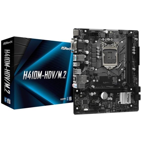 MB ASROCK H510M-HDV/M.2, SOCKET 1200, INTEL H510, (11/10TH GEN CPU) DUAL 2XDDR4-3200, CPU INTEL GRAPHICS, VGA, DVI, HDMI, 1 X ULTRA M.2, 1 X PCIE 4.0