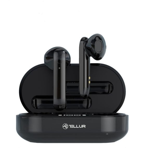 TELLUR FLIP TRUE WIRELESS EARPHONES, BLACK, BLUETOOTH VERSION 5.0, UP TO 10 M, TRUE WIRELESS STEREO, MUSIC PLAY TIME UP TO 2.5 HOURS, CHARGING TIME AP