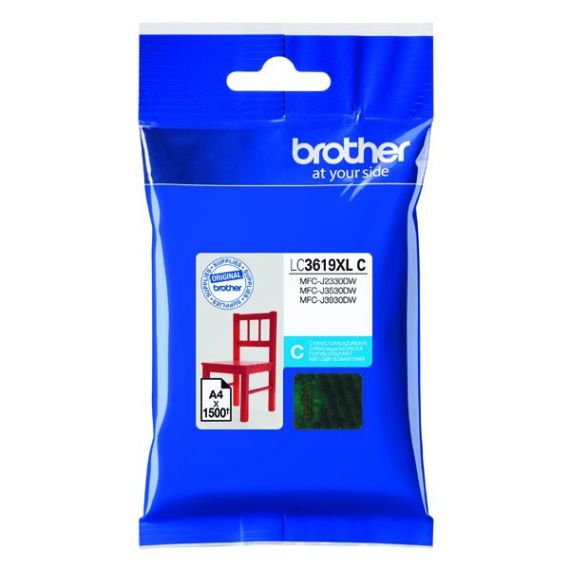 BROTHER ORIGINAL INK LC-3619XLC, CYAN, 1500STR., BROTHER MFCJ2330, 3530, 3930