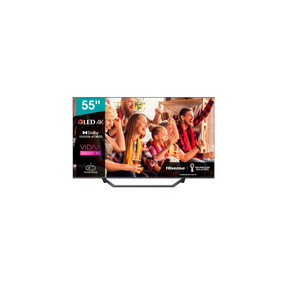 55" LED TV HISENSE 55A7GQ, BLACK (3840X2160 UHD QUANTUM DOT DISPLAY, PCI 2000 HZ, SMART TV (VIDAA U5.0 OS), 3 X HDMI2.0, 2 X USB, DISPLAY COLOR DEPTH