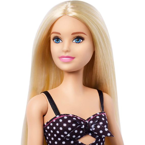 MATTEL BARBIE FASHIONISTAS GHW50 КУКЛА ,,МОДНИЦА В ЧЕРНО-БЕЛОМ ПЛАТЬЕ''
