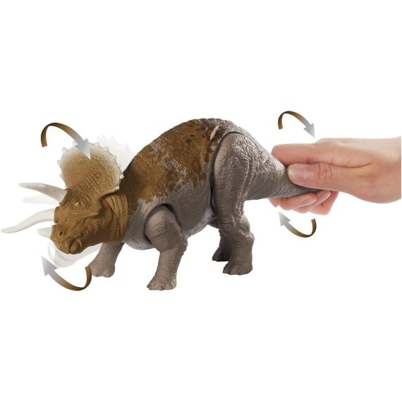 MATTEL JURASSIC WORLD GJN64 ФИГУРКА ДИНОЗАВРА ,,ОПАСНЫЕ ПРОТИВНИКИ ТРИЦЕРАТОПС'' СО ЗВУКОМ