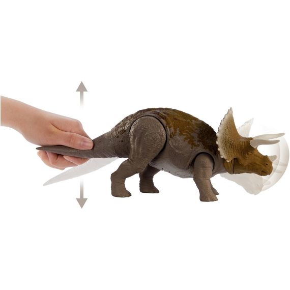MATTEL JURASSIC WORLD GJN64 ФИГУРКА ДИНОЗАВРА ,,ОПАСНЫЕ ПРОТИВНИКИ ТРИЦЕРАТОПС'' СО ЗВУКОМ