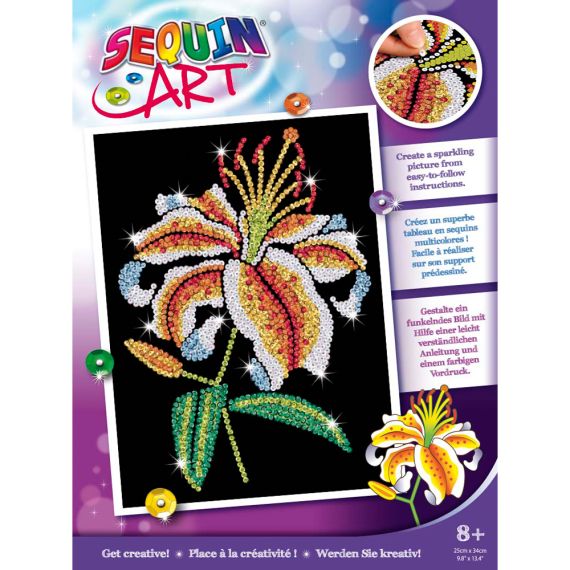 SEQUIN ART PURPLE SQ1937 НАБОР ДЛЯ ТВОРЧЕСТВА ИЗ ПАЙЕТОК ,,ТИГРОВАЯ ЛИЛИЯ"