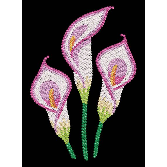 SEQUIN ART PURPLE SQ1938 НАБОР ДЛЯ ТВОРЧЕСТВА ИЗ ПАЙЕТОК ,,КАЛЛА - ЛИЛИ"