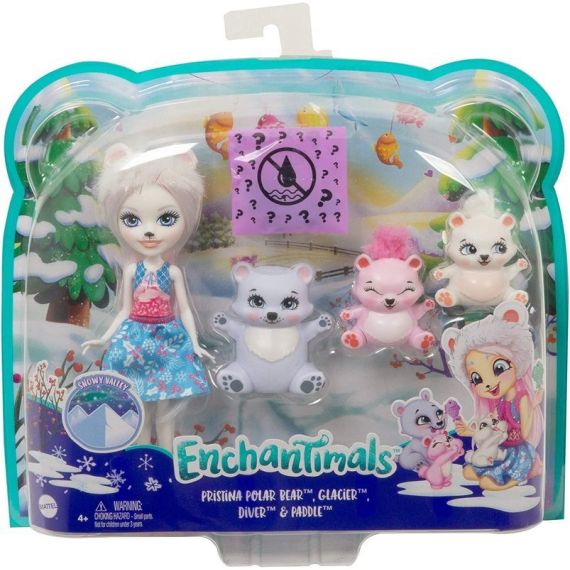 MATTEL ENCHANTIMALS GJX47 СЕМЬЯ БЕЛОЙ МЕДВЕДИЦЫ ПРИСТИНЫ