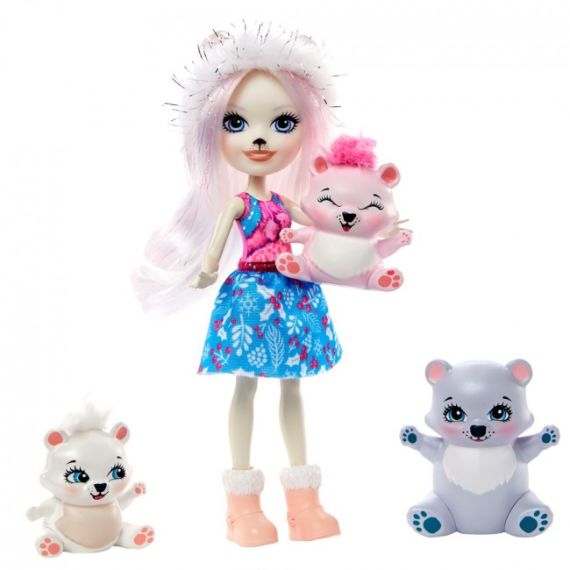 MATTEL ENCHANTIMALS GJX47 СЕМЬЯ БЕЛОЙ МЕДВЕДИЦЫ ПРИСТИНЫ