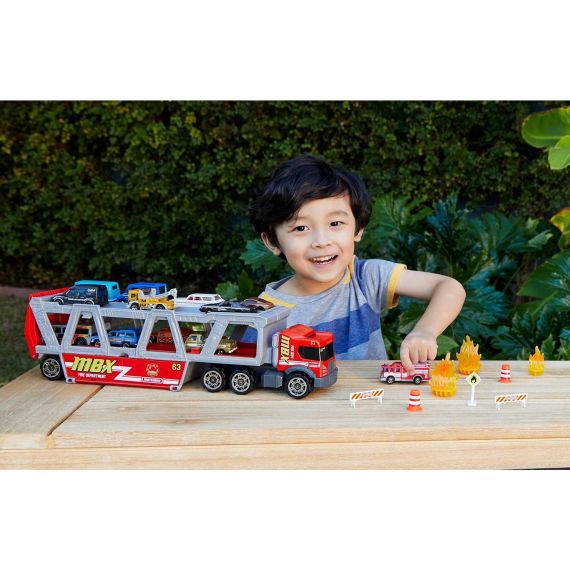 MATTEL MATCHBOX GWM23 ПОЖАРНЫЙ ГРУЗОВИК-ТРАНСПОРТЕР ДОРОЖНОЕ ПРИКЛЮЧЕНИЕ