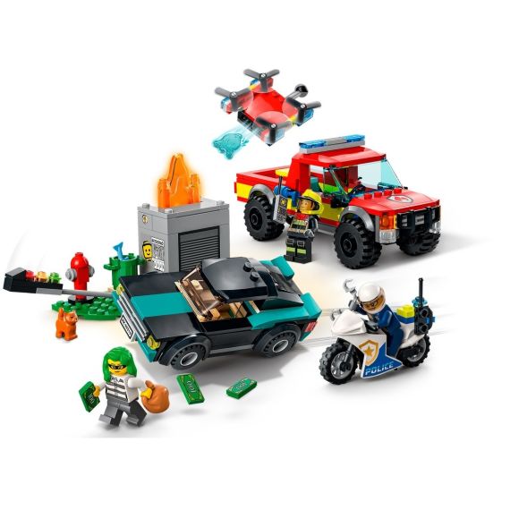 LEGO CITY 60319 КОНСТРУКТОР ПОЖАРНАЯ БРИГАДА И ПОЛИЦЕЙСКАЯ ПОГОНЯ