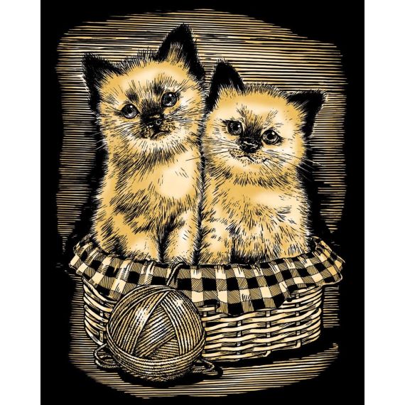 SEQUIN ART ARTFOIL SQ0602 ГРАВЮРА ЗОЛОТЫЕ КОТЯТА