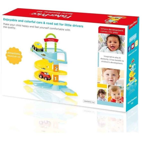 FISHER PRICE 1826 АВТОТРЕК СПИРАЛЬНАЯ ДОРОГА С 2 МАШИНКАМИ