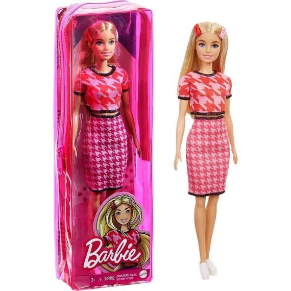 MATTEL BARBIE GRB59 КУКЛА МОДНИЦА В РОЗОВОМ КОСТЮМЕ