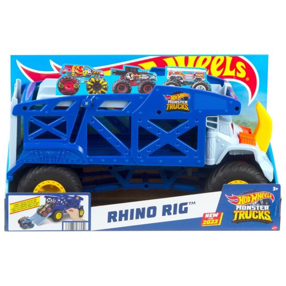 HOT WHEELS HFB13 МОНСТРО-ТРАНСПОРТЕР MONSTER TRUCKS RHINO RIG