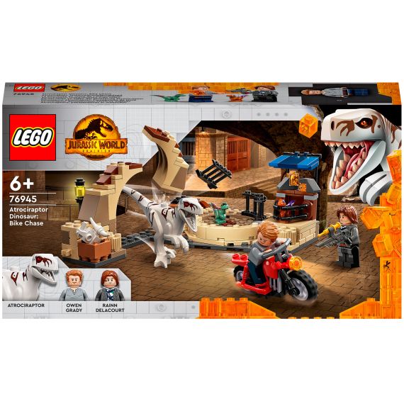 LEGO JURASSIC WORLD 76945 КОНСТРУКТОР АТРОЦИРАПТОР ПОГОНЯ НА МОТОЦИКЛЕ