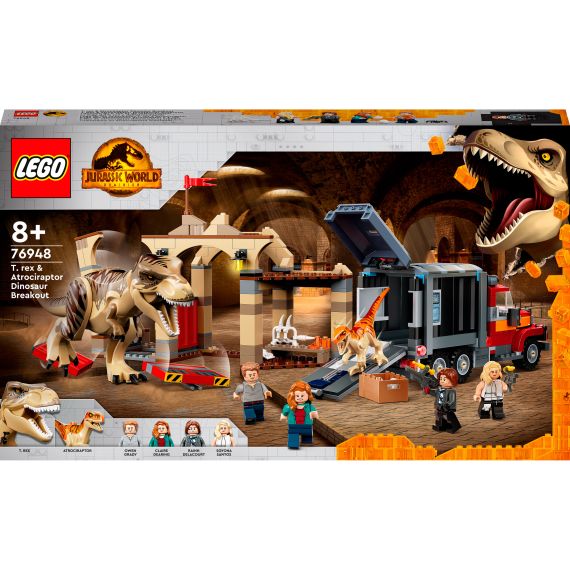 LEGO JURASSIC WORLD 76948 КОНСТРУКТОР ПОБЕГ АТРОЦИРАПТОРА И ТИРАННОЗАВРА