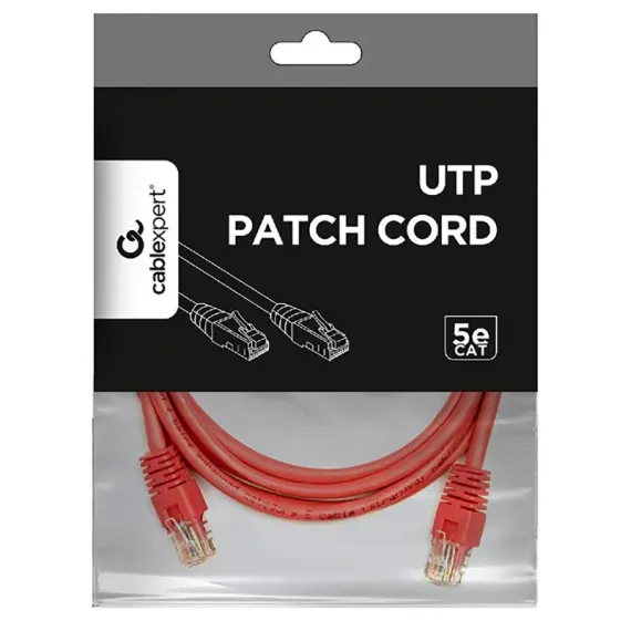 PATCH CORD CABLEXPERT PP12-2M/RO, CAT5E UTP, 2M, ROZ