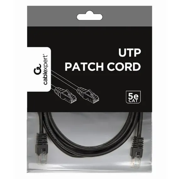 PATCH CORD CABLEXPERT PP12-3M/BK, CAT5E UTP, 3M, NEGRU