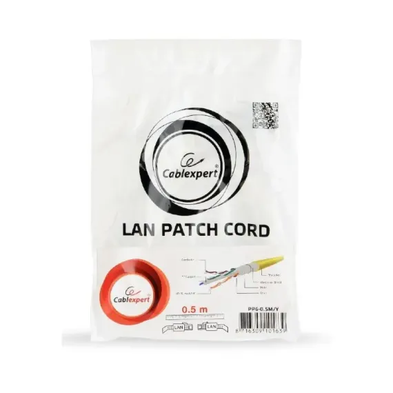 PATCH CORD CABLEXPERT PP6-1M/Y, CAT6 FTP , 1M, GALBEN