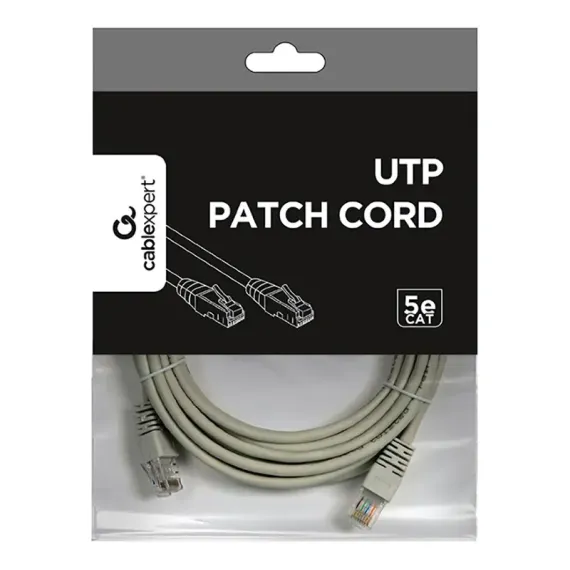 ПАТЧ-КОРД CABLEXPERT PP12-5M, CAT5E UTP, 5М, СЕРЫЙ
