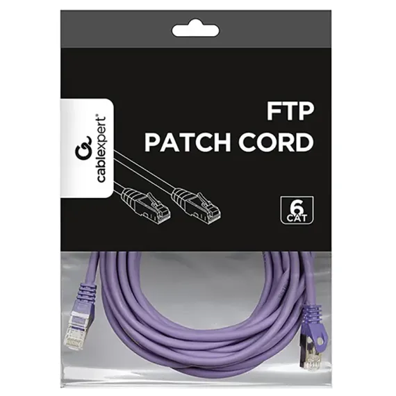PATCH CORD CABLEXPERT PP6-5M/V, CAT6 FTP , 5M, VIOLET