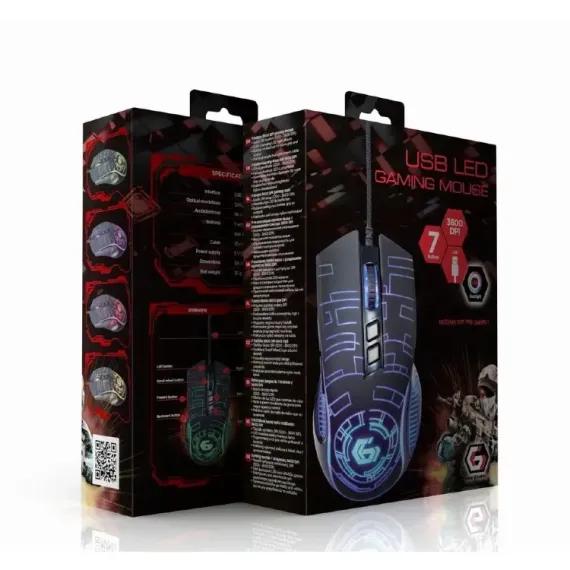 GAMING MOUSE GEMBIRD MUSG-RGB-01, NEGRU