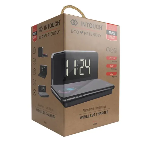 CEAS CU ALARMA CELLULARLINE, WITH WIRELESS CHARGING, NEGRU