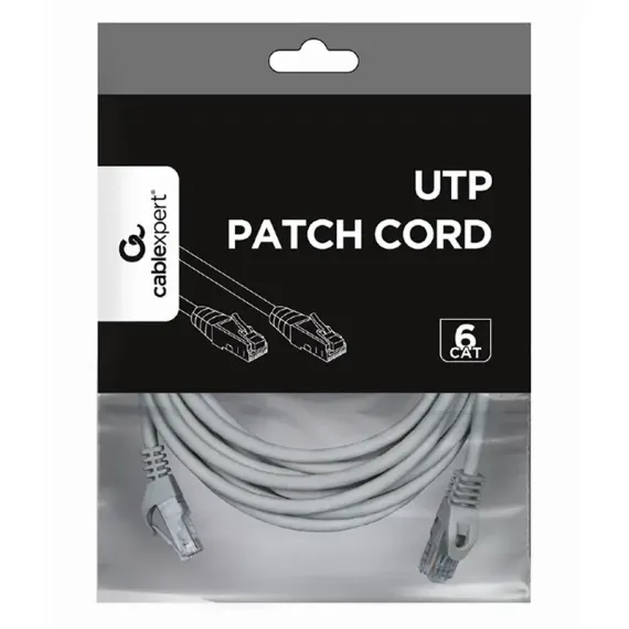 PATCH CORD CABLEXPERT PP6U-5M, CAT6 UTP, 5M, GRI