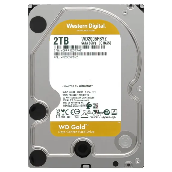ЖЕСТКИЙ ДИСК WESTERN DIGITAL WD GOLD, 3.5", 2 ТБ