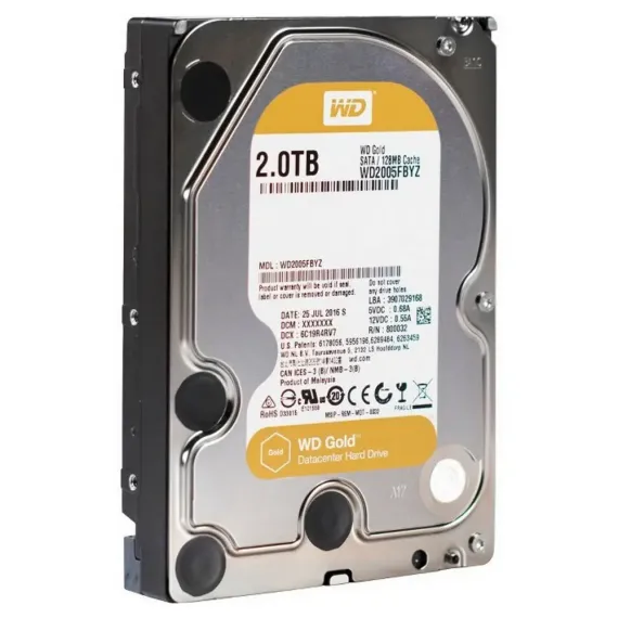 ЖЕСТКИЙ ДИСК WESTERN DIGITAL WD GOLD, 3.5", 2 ТБ