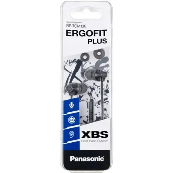 CASTI PANASONIC RP-TCM130GE, NEGRU