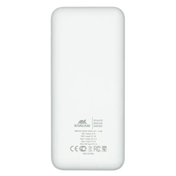 ACUMULATOR EXTERN RIVACASE VA2081, 20000MAH, ALB